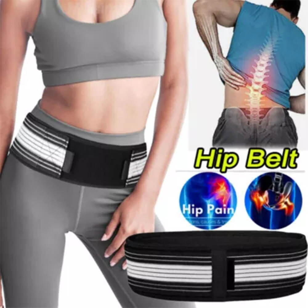 1PCS Sacroiliac Joint Hip Belt, Adjustable Back Support Belly Wrapper, Sacroiliac Hip Support Band, For Women Men, Sciatica Pain Relief, 109CM Black&Grey