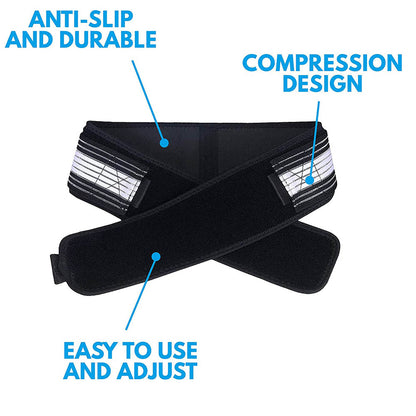 1PCS Sacroiliac Joint Hip Belt, Adjustable Back Support Belly Wrapper, Sacroiliac Hip Support Band, For Women Men, Sciatica Pain Relief, 109CM Black&Grey