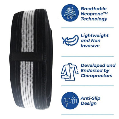 1PCS Sacroiliac Joint Hip Belt, Adjustable Back Support Belly Wrapper, Sacroiliac Hip Support Band, For Women Men, Sciatica Pain Relief, 109CM Black&Grey