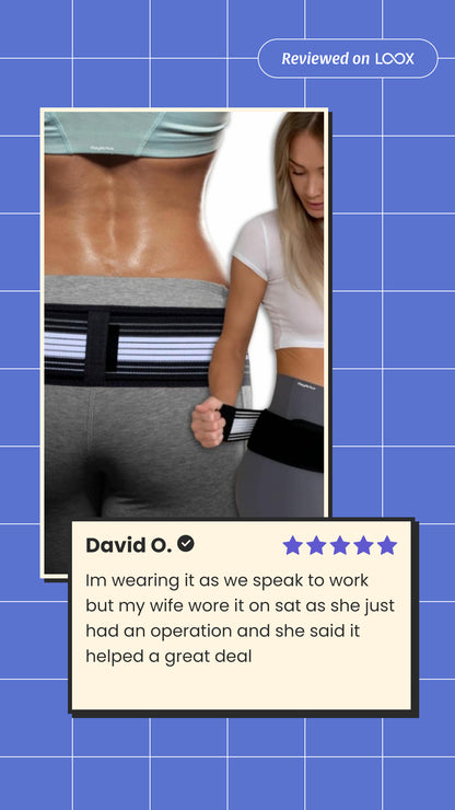 Front view of sciatica relief brace for lower back support